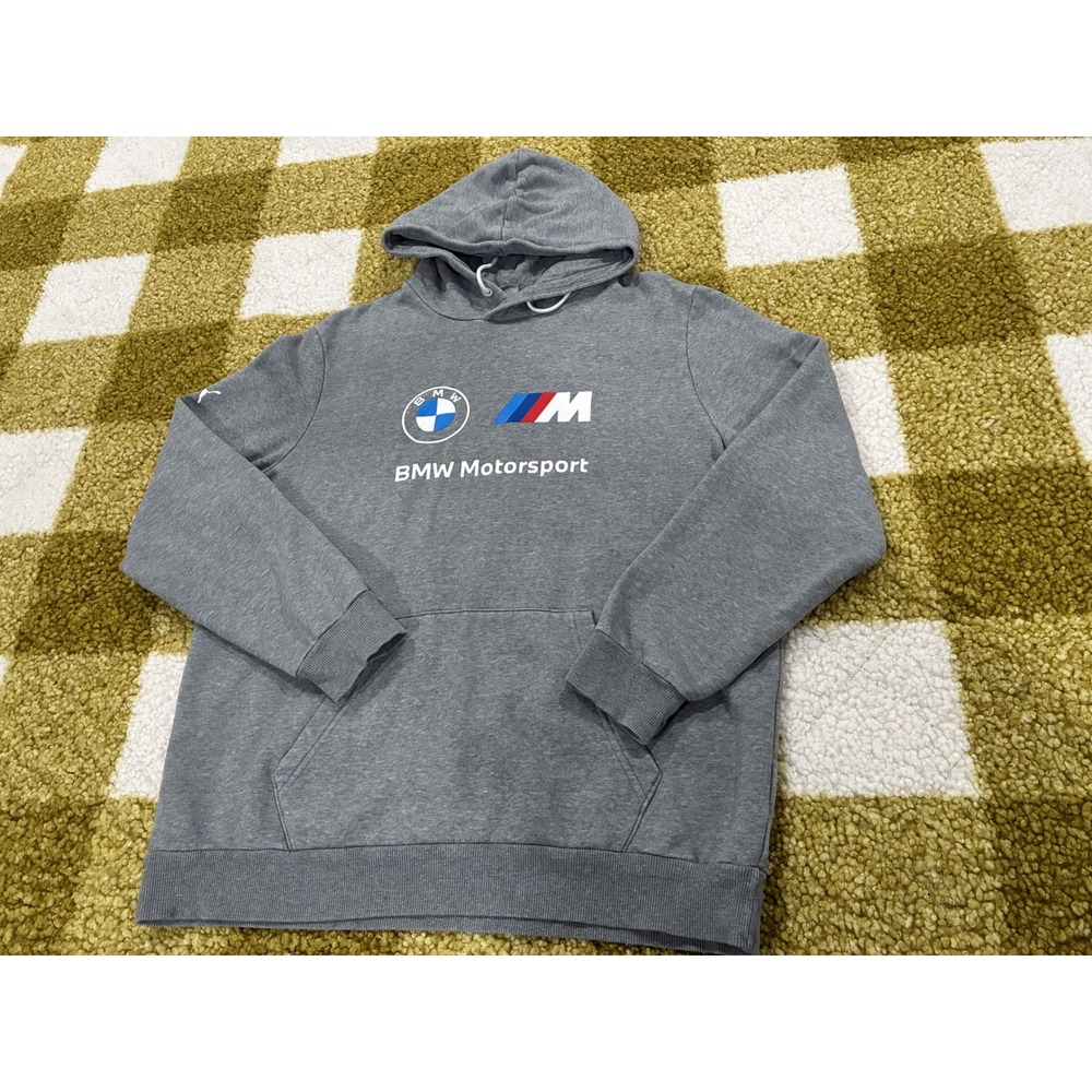 Puma BMW Motorsport Essentials Fleece Hoodie Gray Mens Large 532250-03